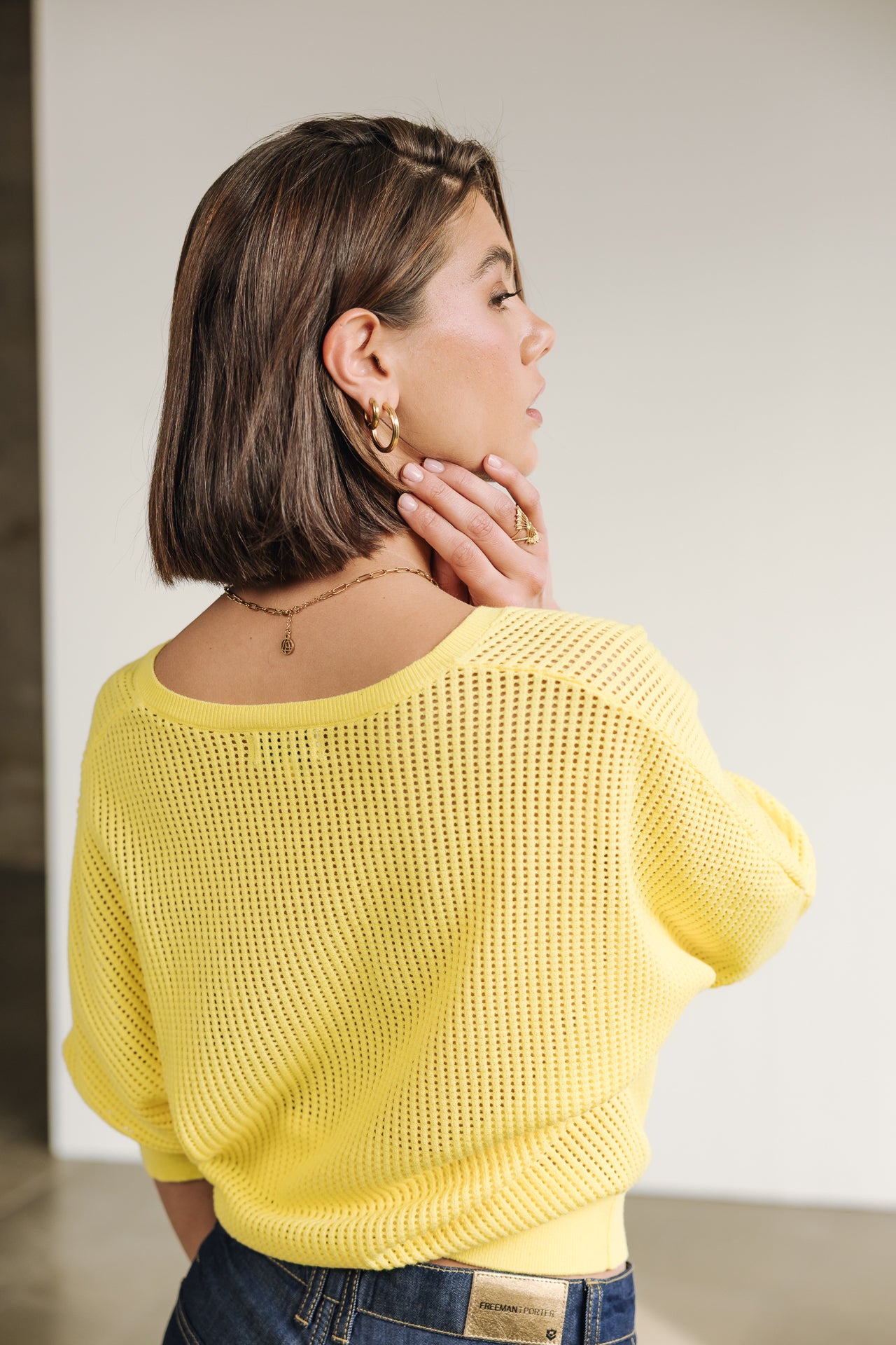 

Pull en résille Femme Paross light yellow | Freeman T. Porter