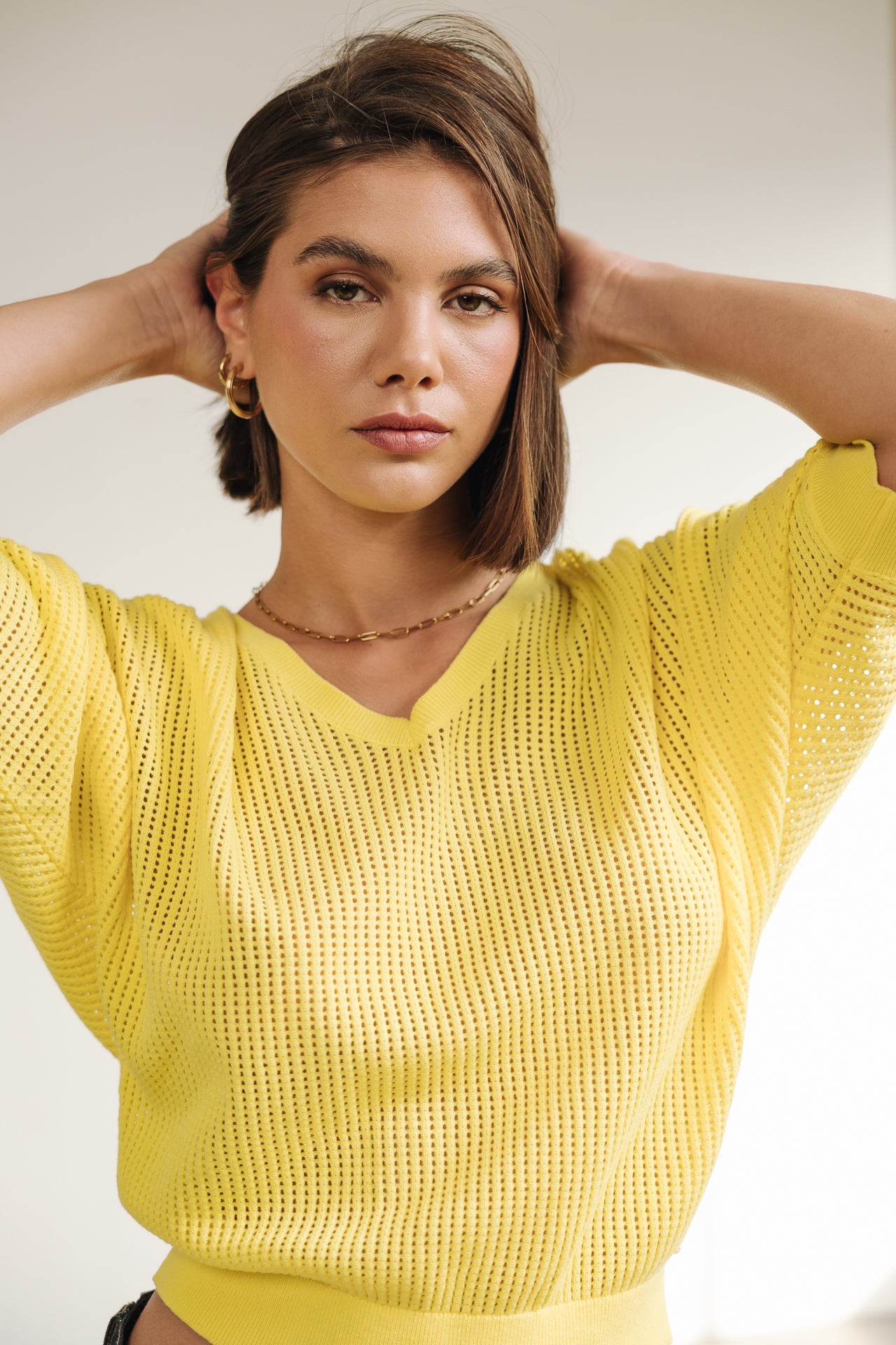 

Pull en résille Femme Paross light yellow | Freeman T. Porter