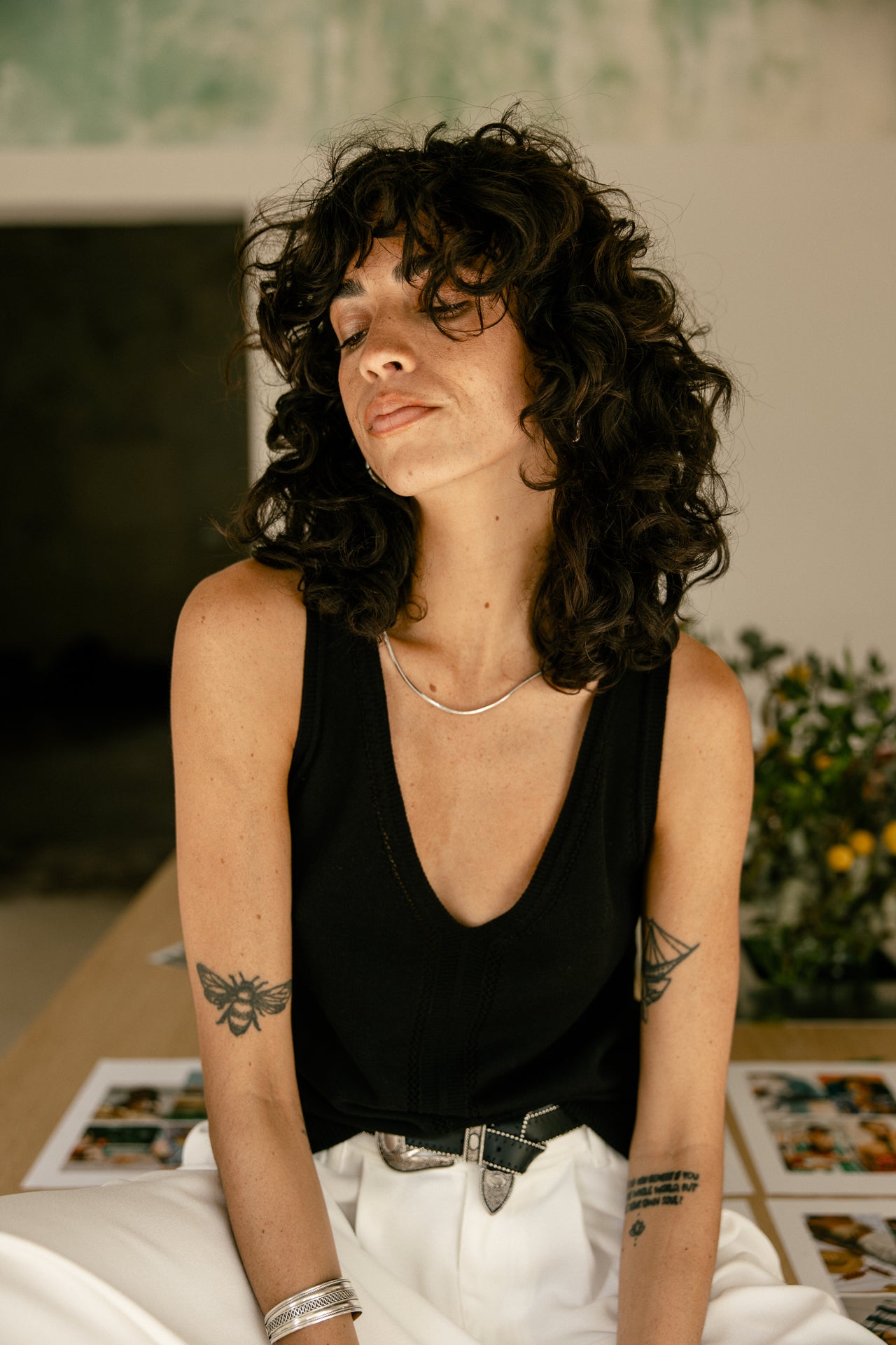 

Tanktop mit V-Ausschnitt Frau Daria Pointelle black | Freeman T. Porter
