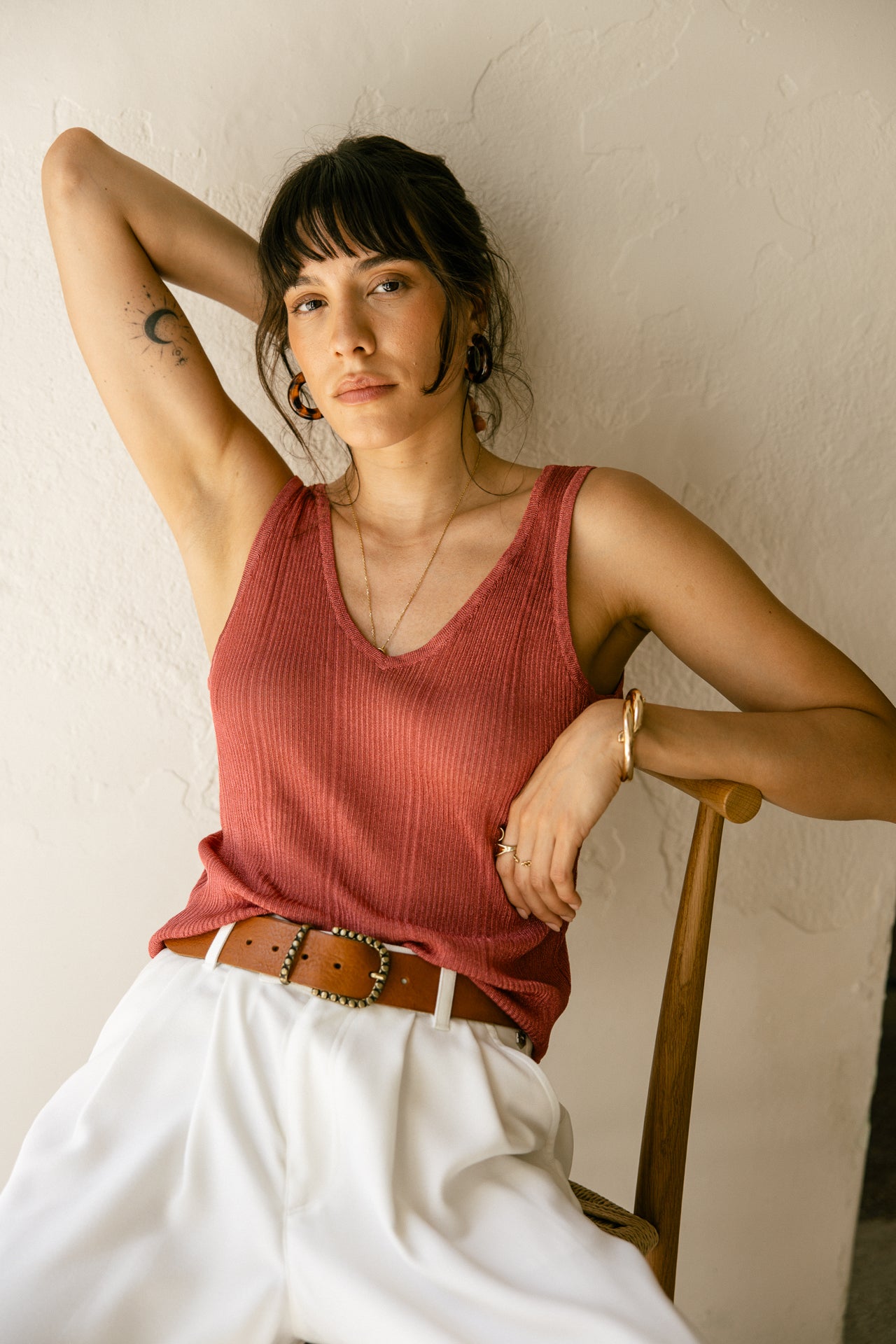   
            

Camiseta de tirantes con cuello en V Mujer Doriana lurex strawberry | Freeman T. Porter
          