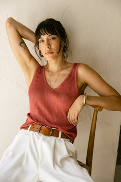 

Camiseta de tirantes cuello en V Mujer Doriana lurex strawberry | Freeman T. Porter