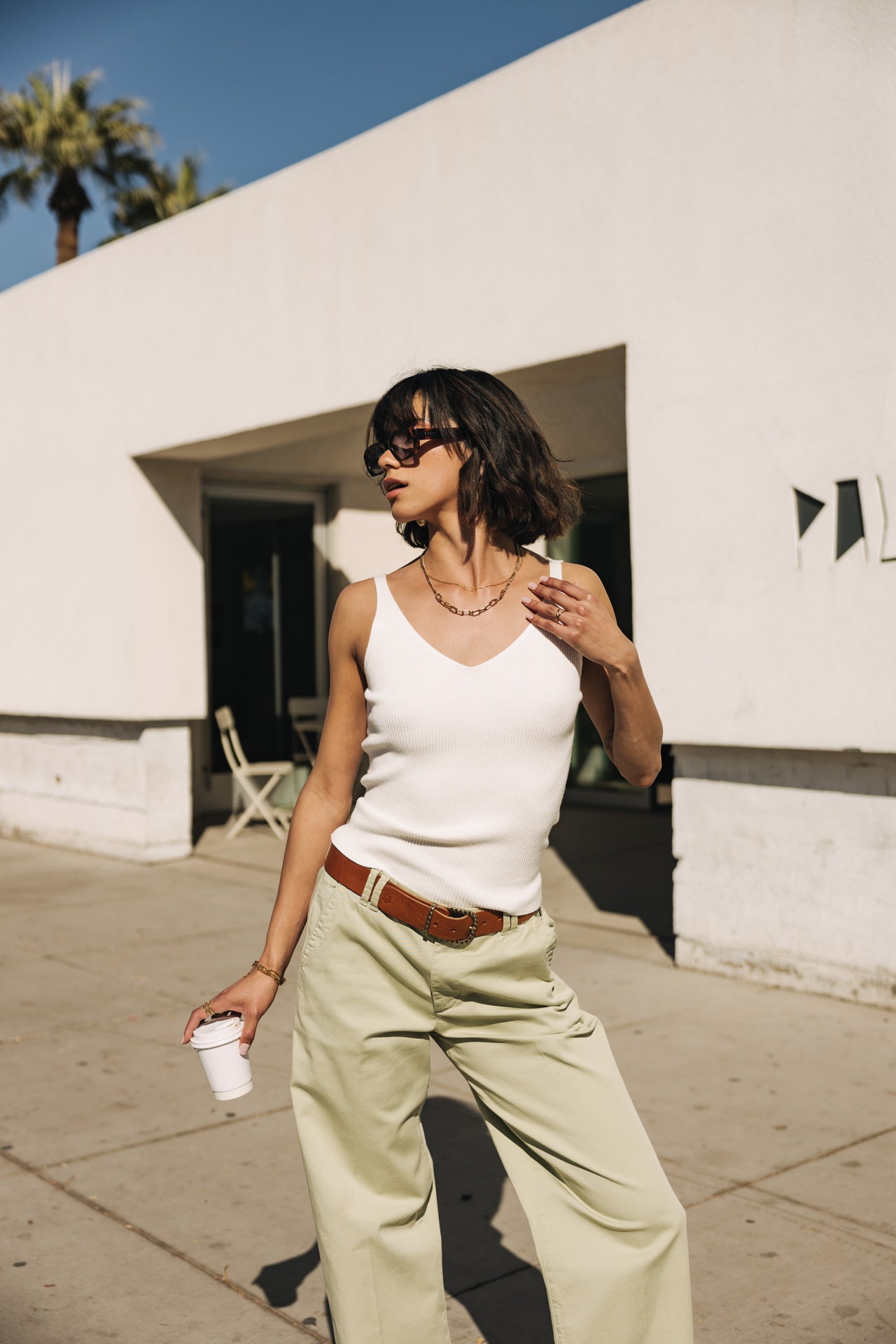 

V-neck tank top Woman Doriana Rib off white | Freeman T. Porter
