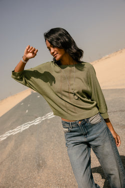 

Pointelle-Pullover Damen Philo deep lichen green | Freeman T. Porter