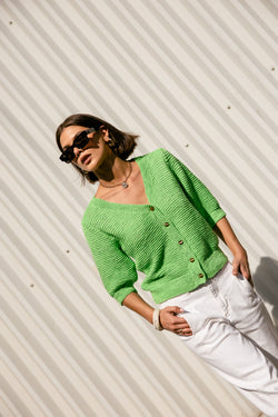 

Strickweste Damen Goldine spray green | Freeman T. Porter
