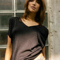 

T-Shirt mit schulterfreiem Design aus Lurex-Strick Damen Paige Lurex black | Freeman T. Porter