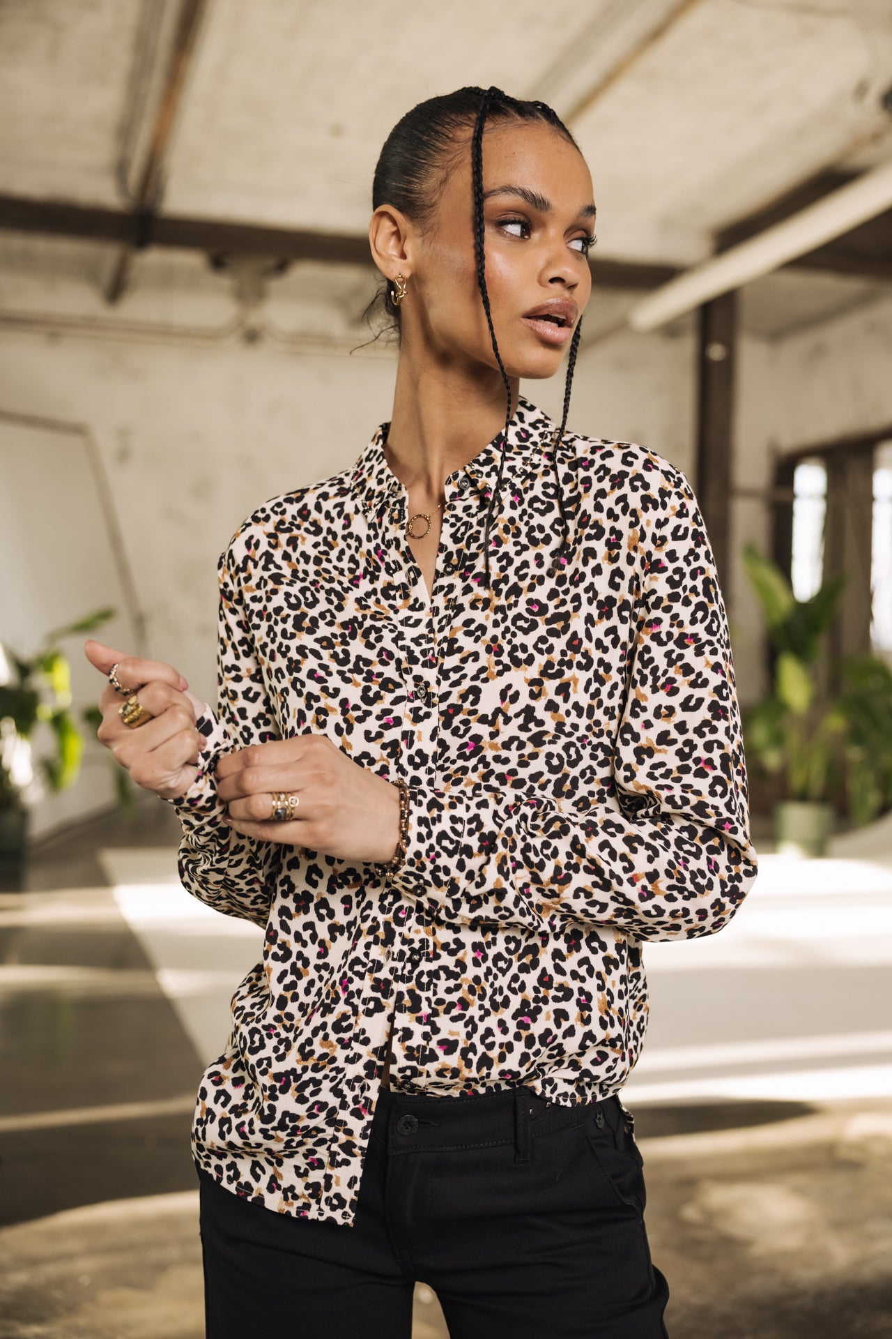 

Leopard print shirt Woman Katy Leo Sand pearled ivory | Freeman T. Porter
