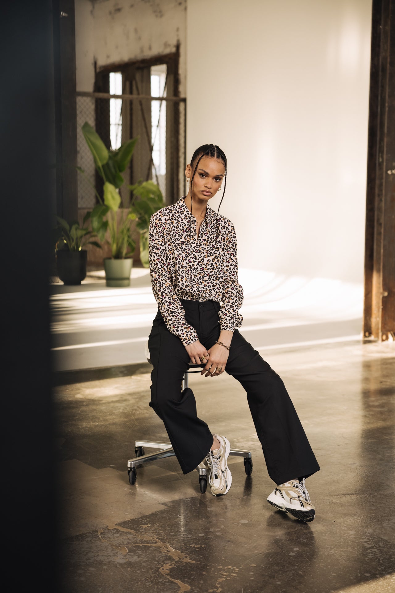 

Leopard print shirt Woman Katy Leo Sand pearled ivory | Freeman T. Porter