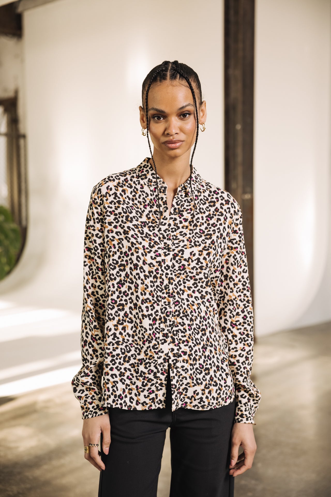 

Leopard print shirt Woman Katy Leo Sand pearled ivory | Freeman T. Porter