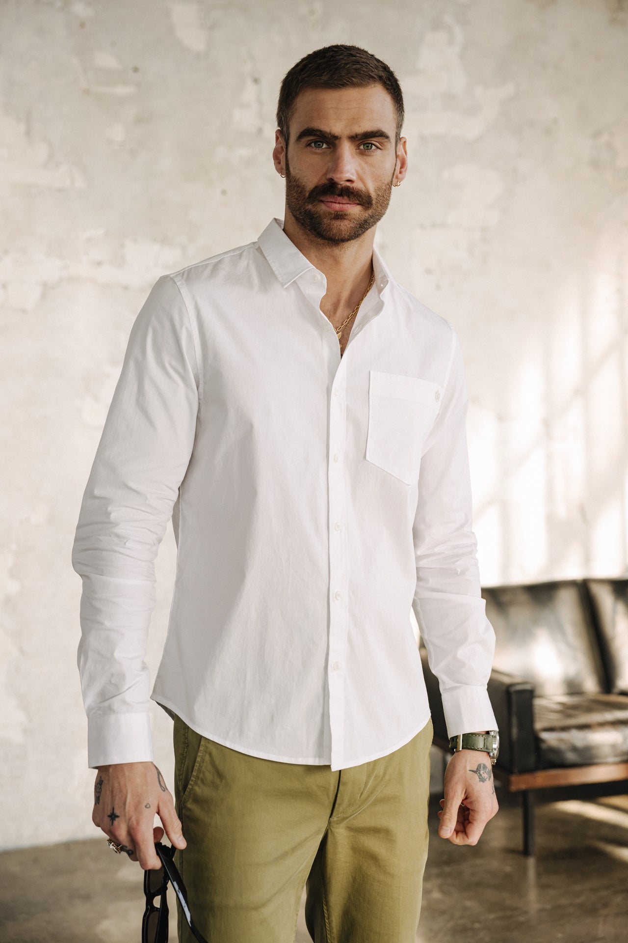 

Straight Shirt Mann Jeremiah Pop Stretch white | Freeman T. Porter