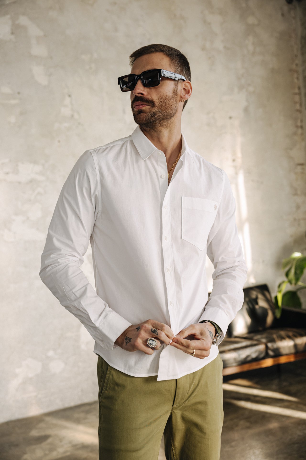 

Straight Shirt Mann Jeremiah Pop Stretch white | Freeman T. Porter