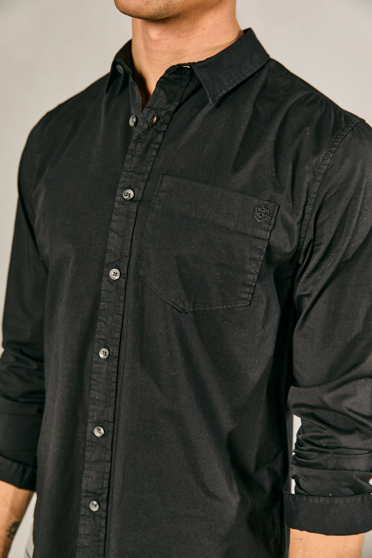 

Camisa correcta Hombres Jeremiah Pop Stretch black | Freeman T. Porter