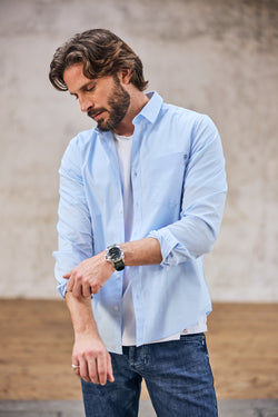

Chemise straight Homme Jeremiah Pop Stretch skyway | Freeman T. Porter