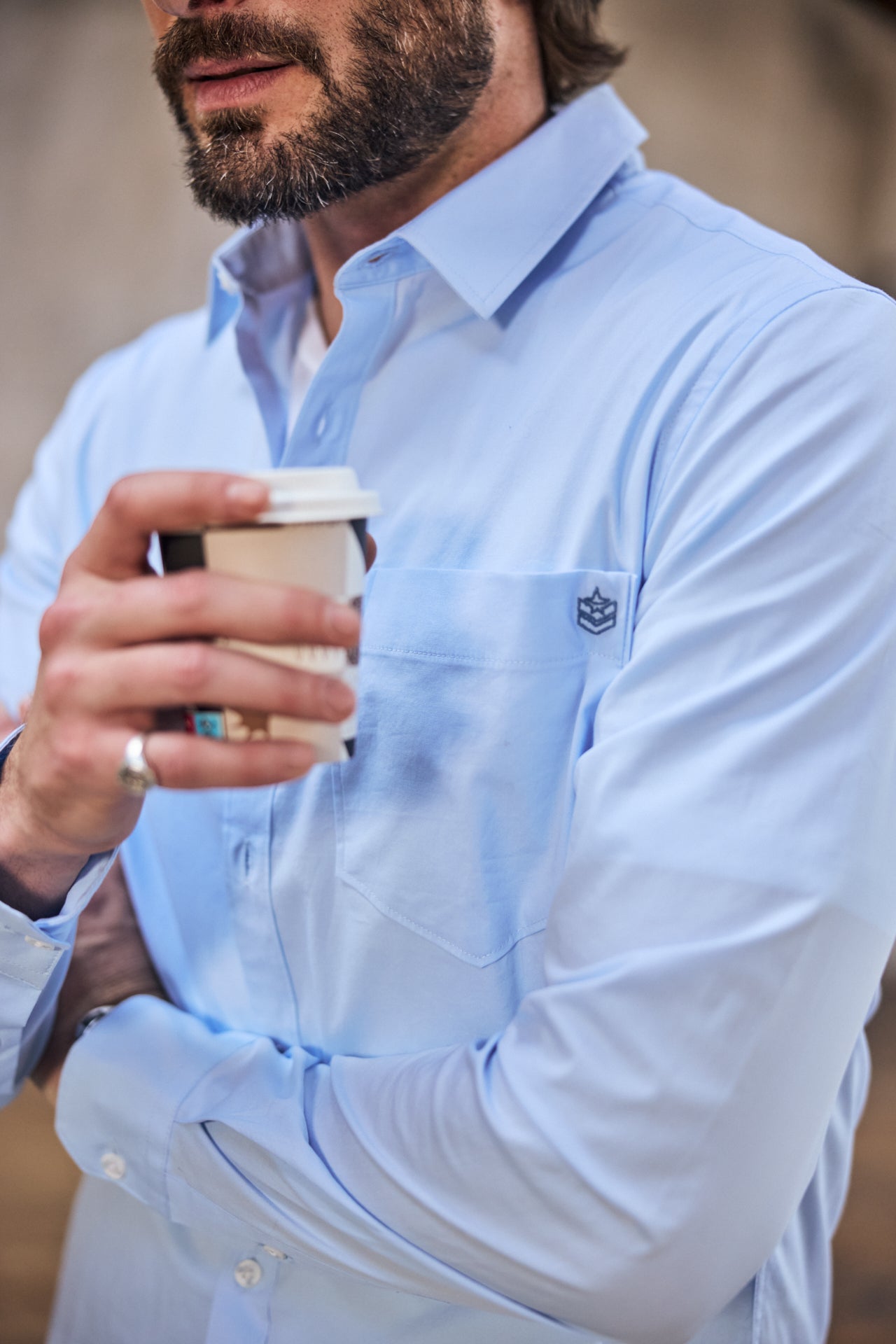 

Straight Shirt Mann Jeremiah Pop Stretch skyway | Freeman T. Porter