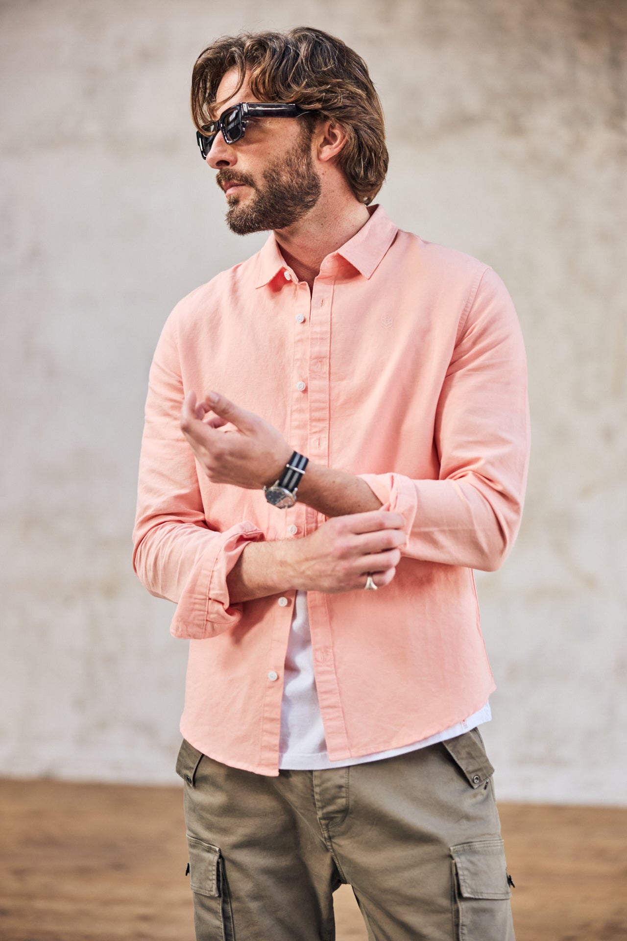 

Eng anliegendes Hemd Mann Yoris Swindown dusty pink | Freeman T. Porter