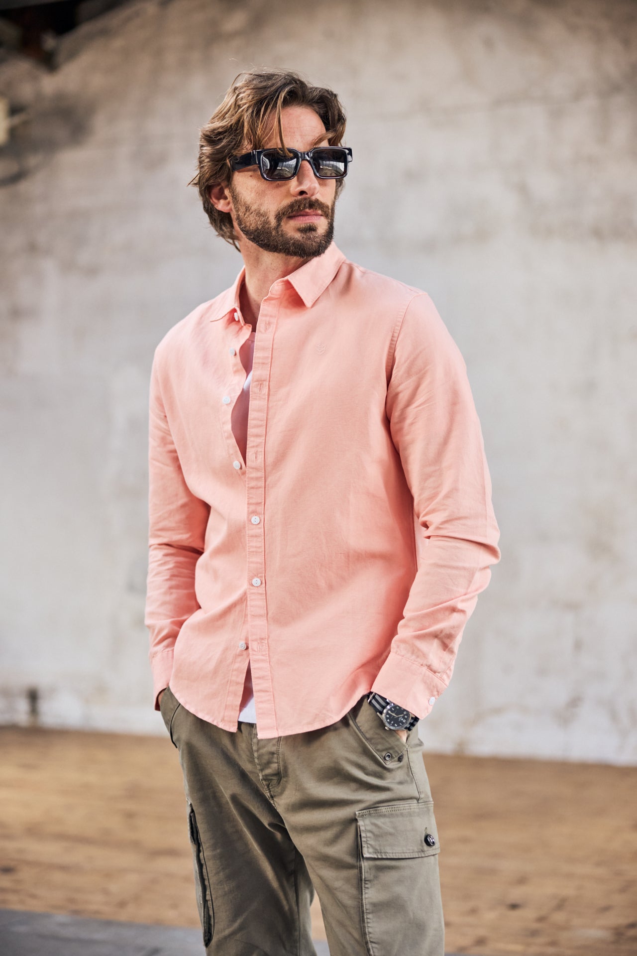 

Eng anliegendes Hemd Mann Yoris Swindown dusty pink | Freeman T. Porter