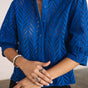 

Camisa anglaise bordada Mujer Cresia dazzling blue | Freeman T. Porter