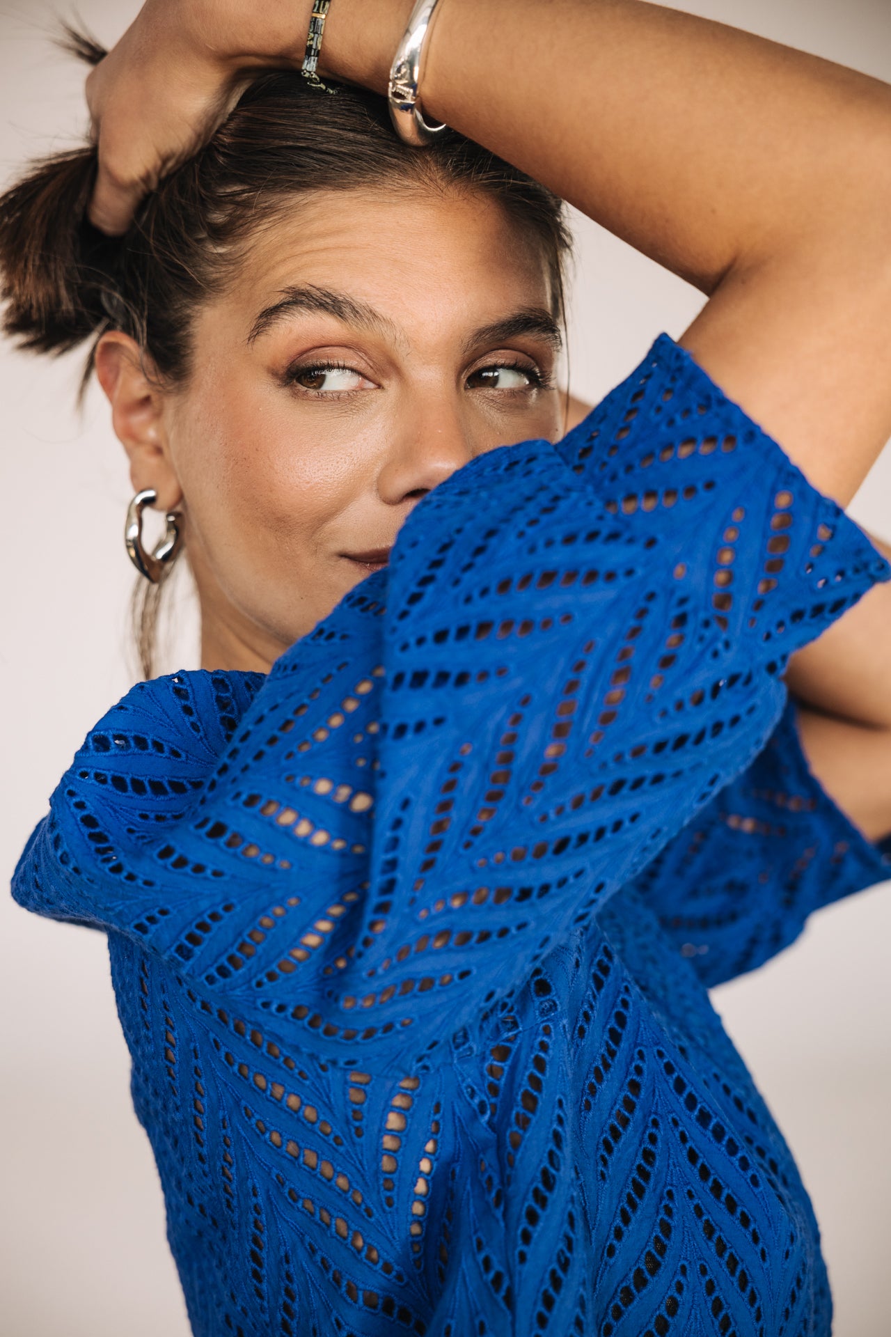 

Chemise en broderie anglaise Femme Cresia dazzling blue | Freeman T. Porter