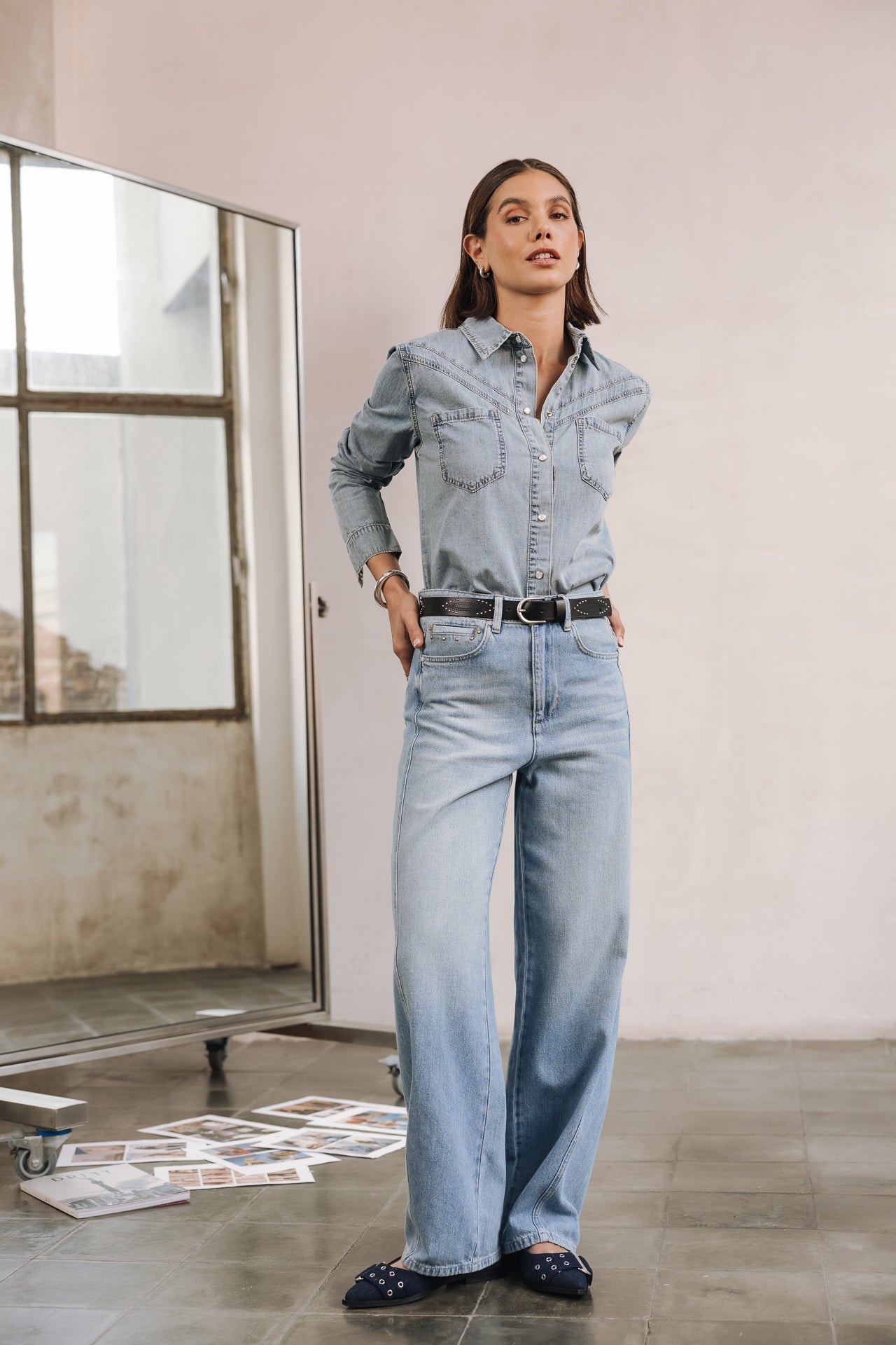 

Camisa con tachuelas Mujer Irina Denim wenit light | Freeman T. Porter