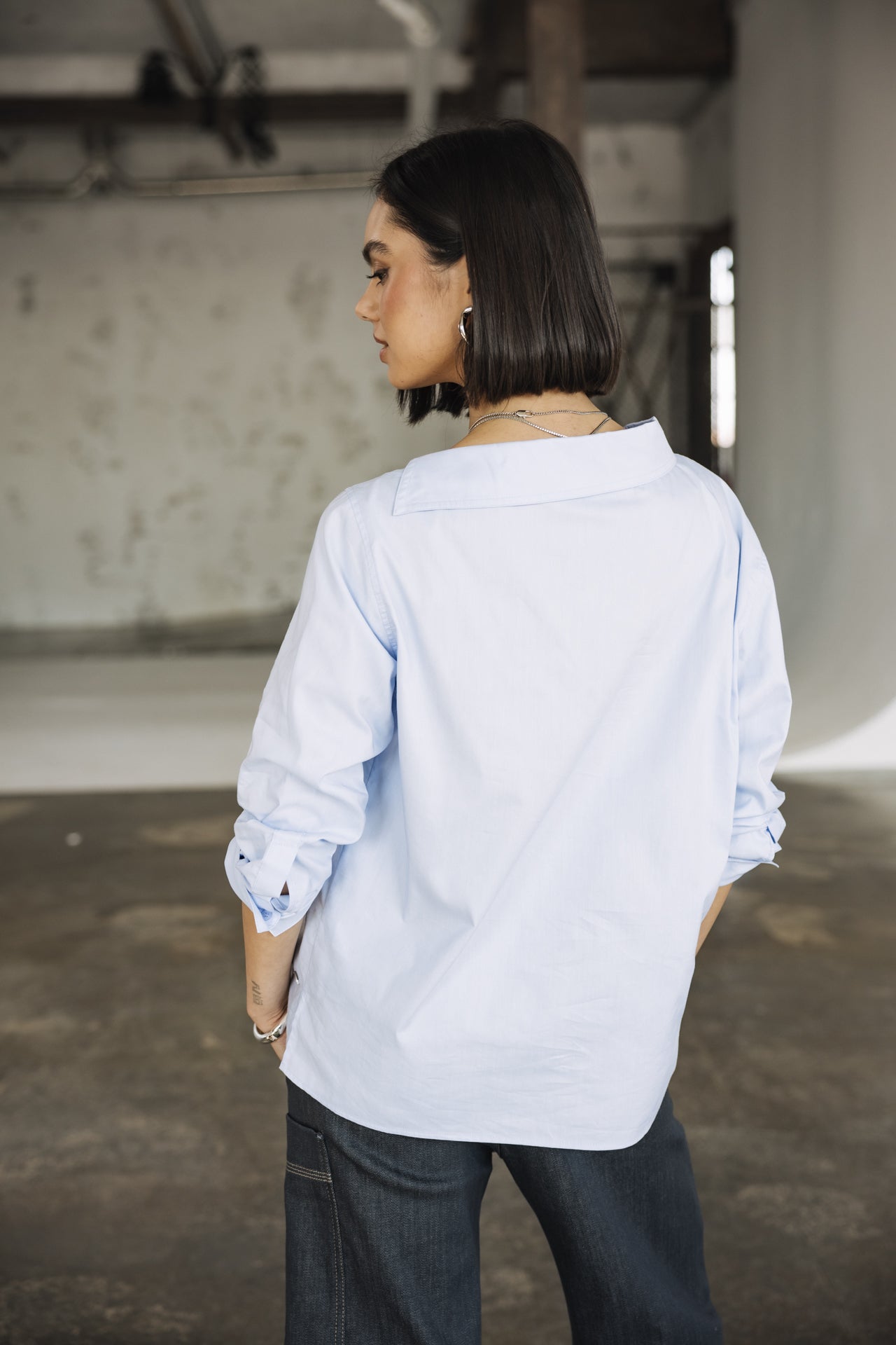 

Camisa asimétrica Mujer Hazel Poplin xenon blue | Freeman T. Porter