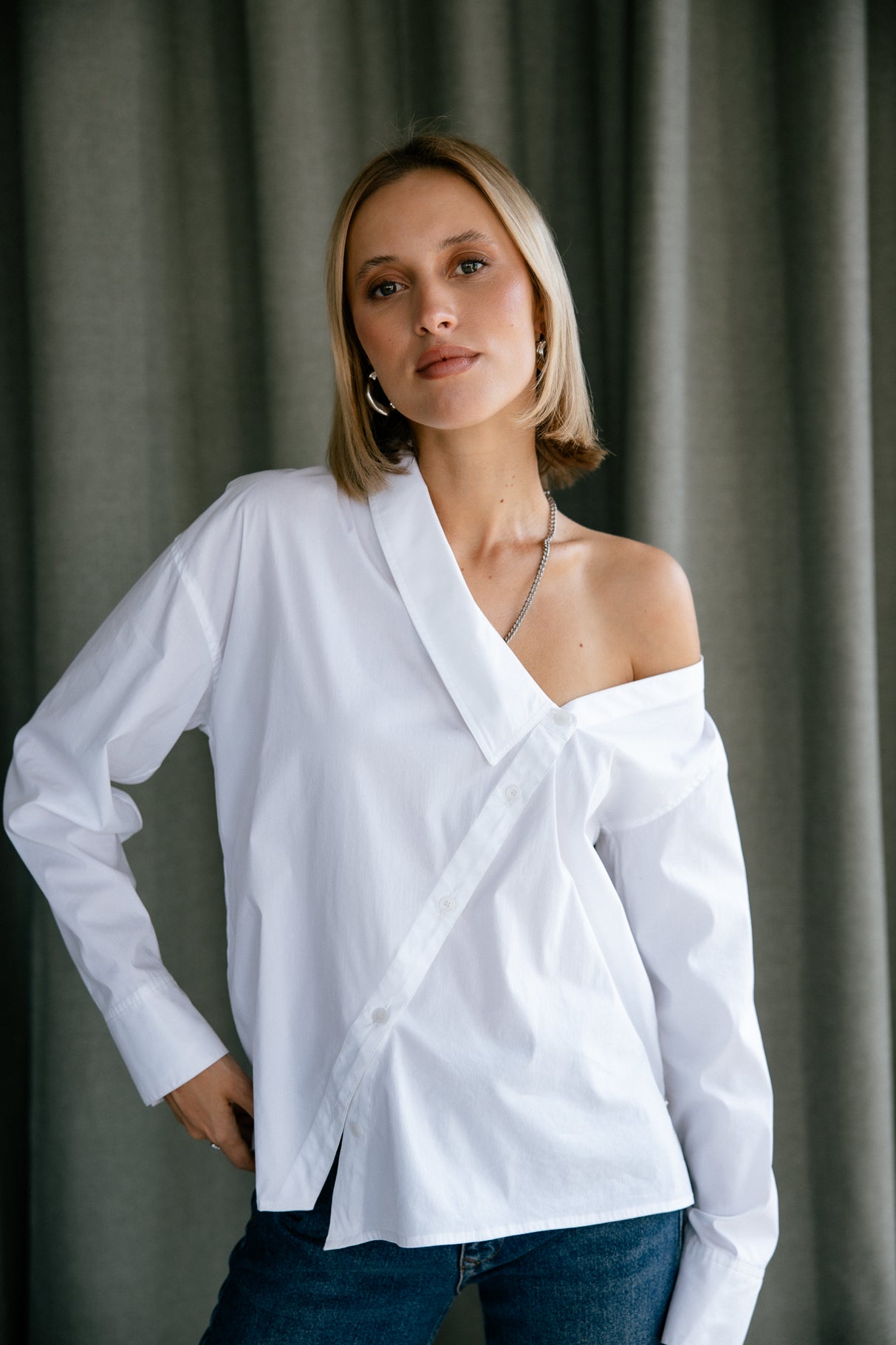 

Asymmetrical shirt Woman Hazel Plain white | Freeman T. Porter