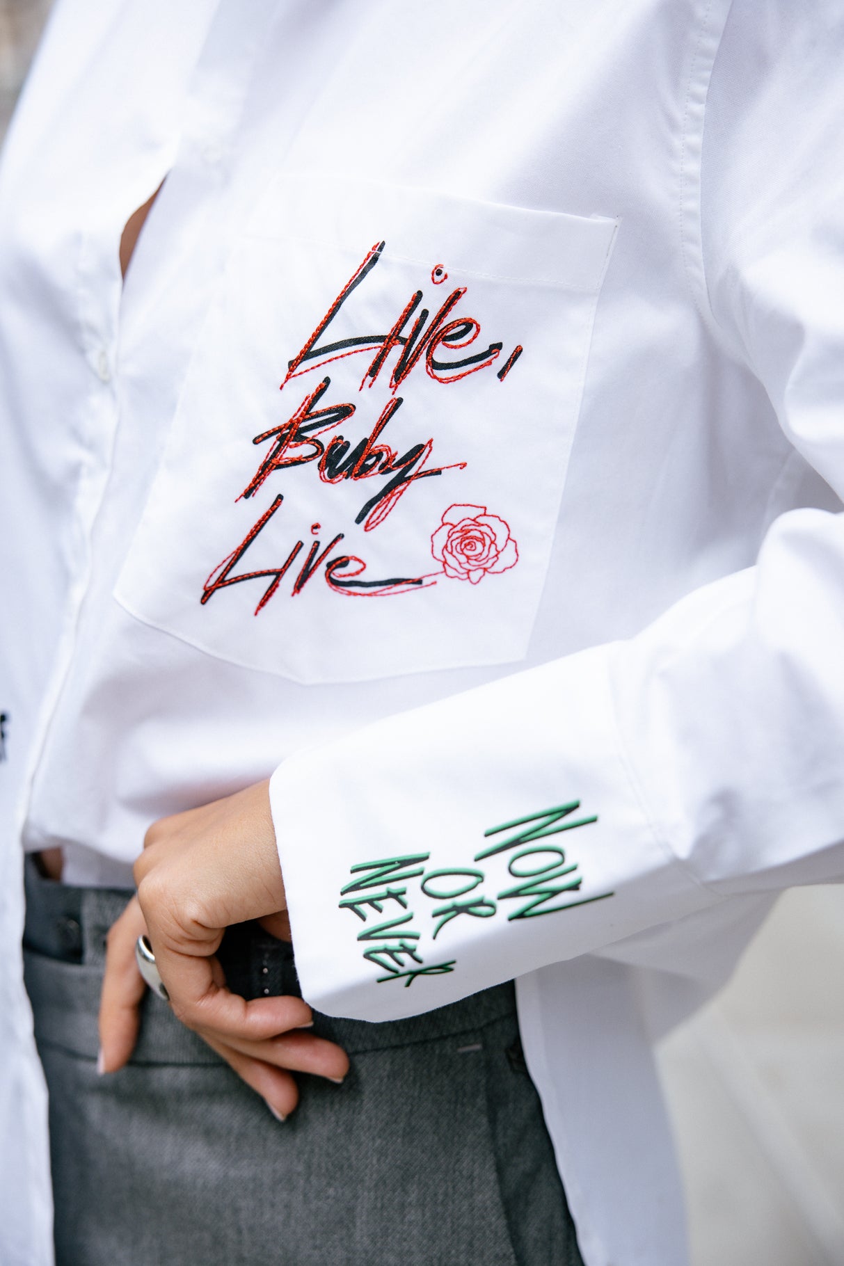 

Camisa bordada Mujer Chestine Boyfriend Graf snow white | Freeman T. Porter