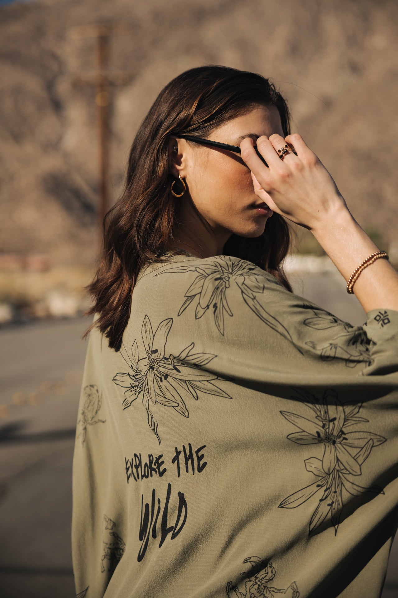 

Kimono estampado Mujer Kanna Sahara Trip deep lichen green | Freeman T. Porter