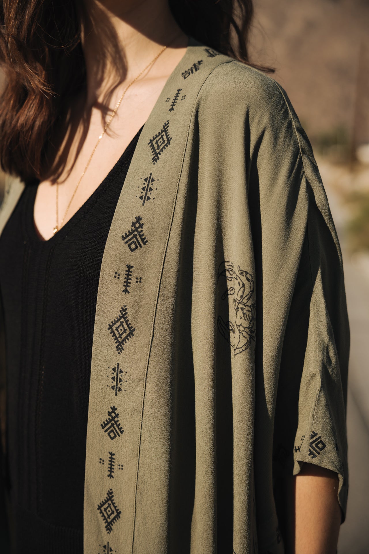 

Kimono estampado Mujer Kanna Sahara Trip deep lichen green | Freeman T. Porter