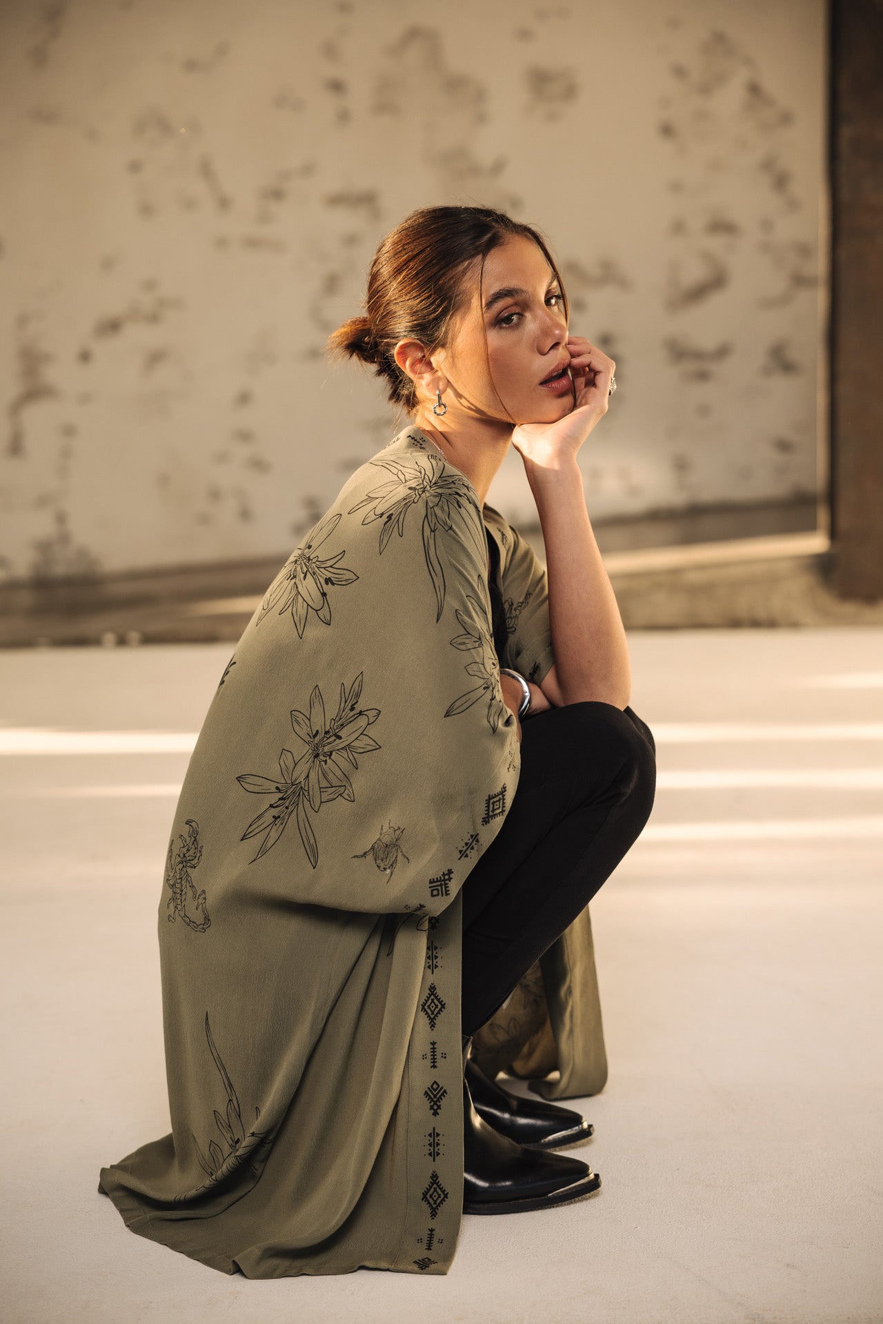 

Kimono estampado Mujer Kanna Sahara Trip deep lichen green | Freeman T. Porter
