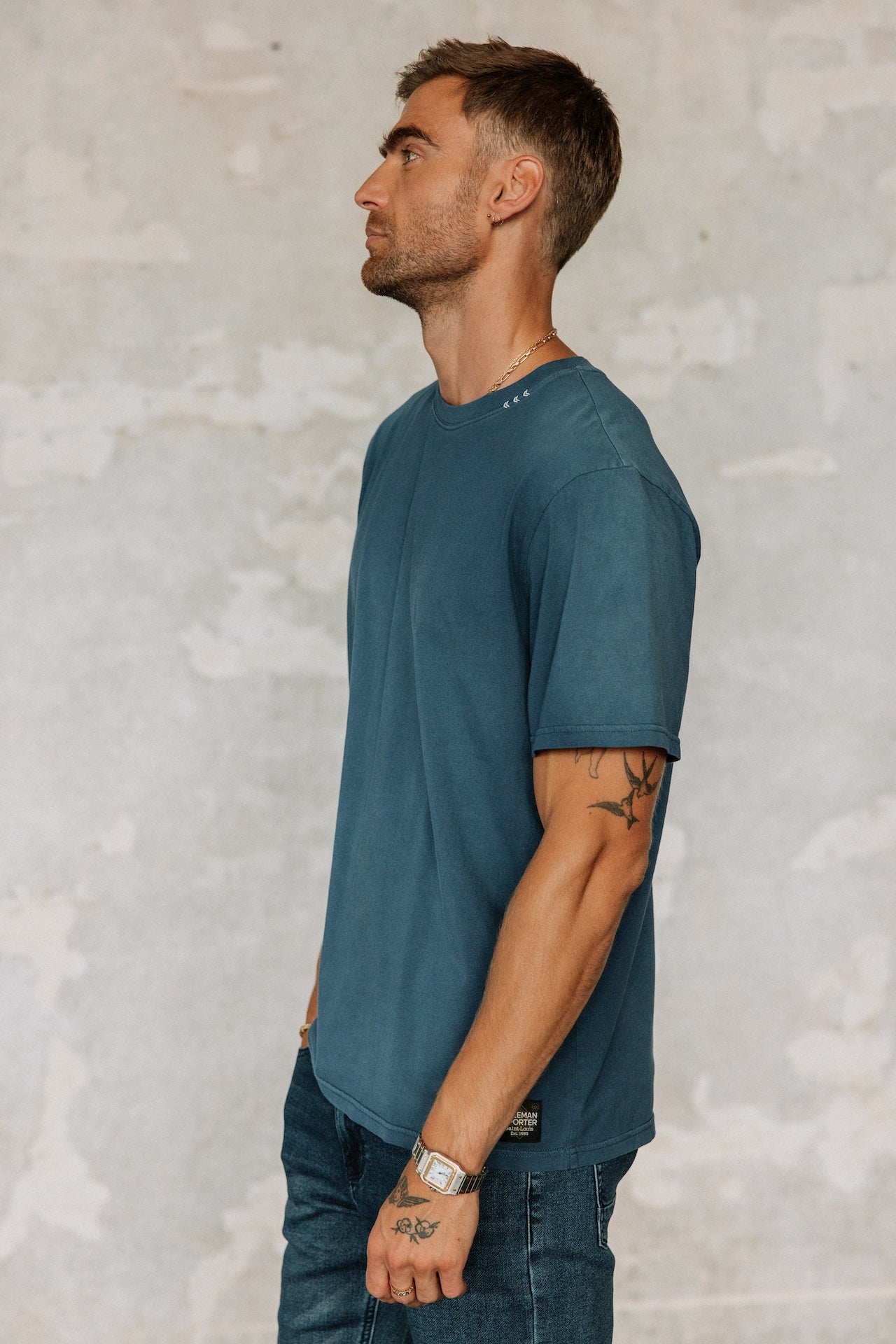 

T-shirt droit Homme Chuck River vintage indigo | Freeman T. Porter