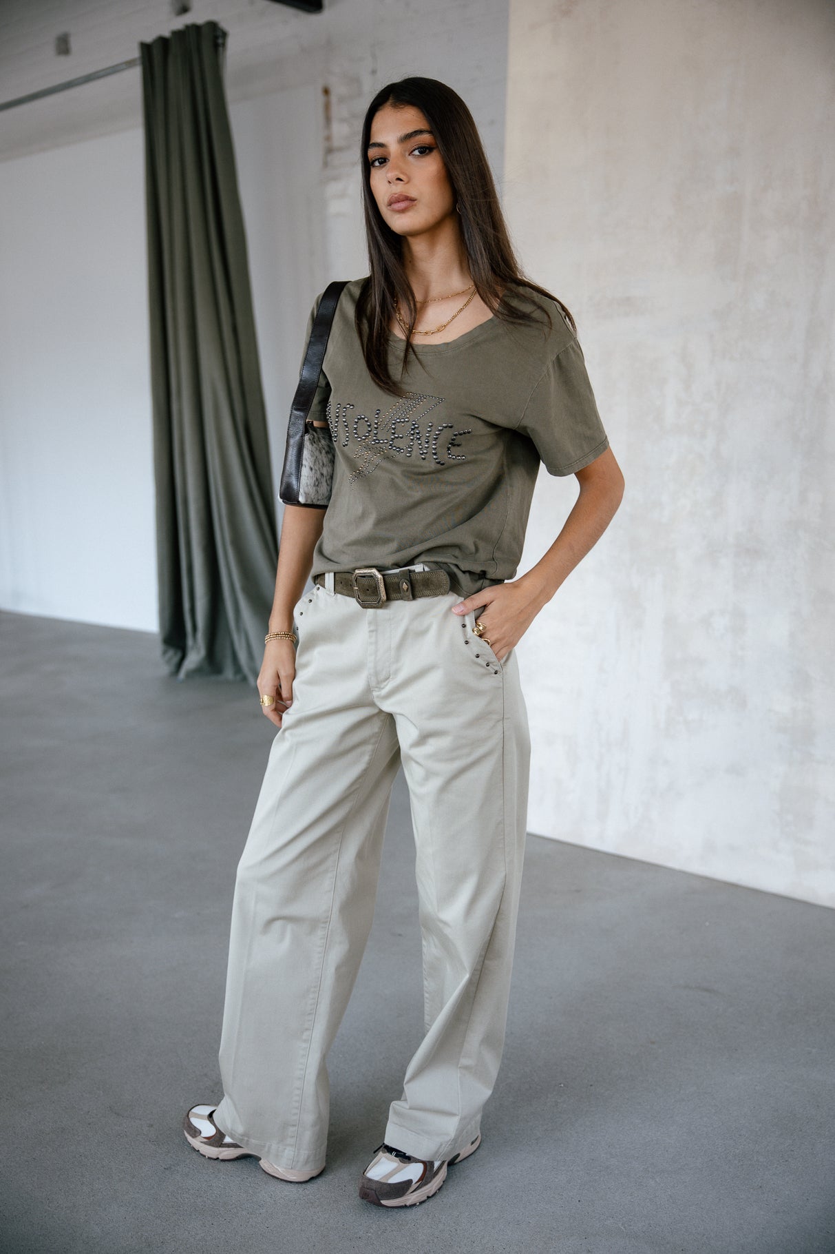

T-shirt clouté Femme Trail Studs tea leaf | Freeman T. Porter