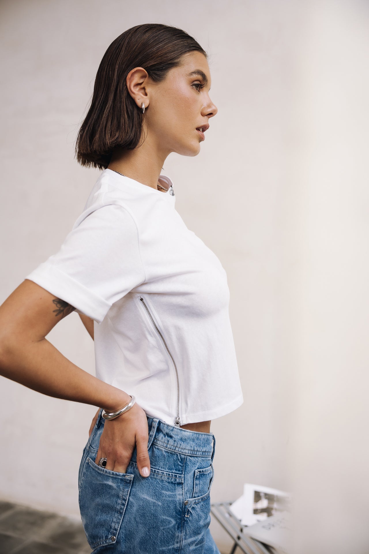 

T-shirt col rond Woman Tayane Zip white | Freeman T. Porter