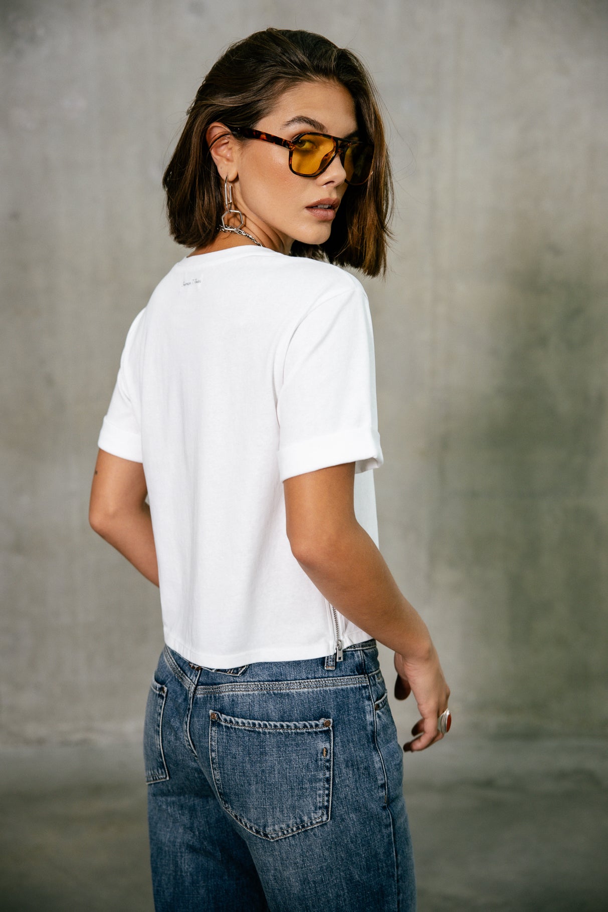 

T-shirt col rond Femme Tayane Zip white | Freeman T. Porter