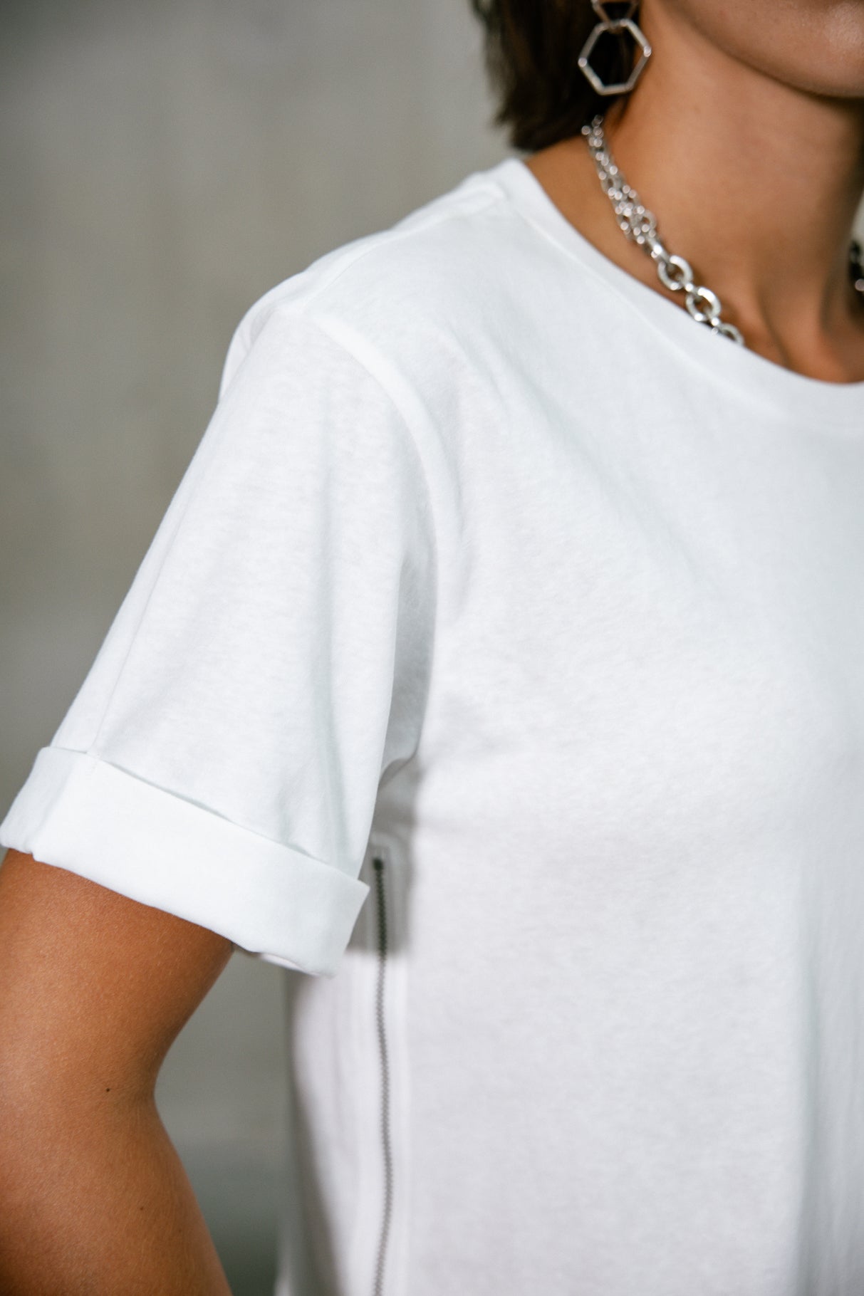 

T-shirt col rond Femme Tayane Zip white | Freeman T. Porter
