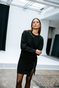 

Sweatkleid mit Reißverschlussschlitz Damen Ronette Zip black | Freeman T. Porter