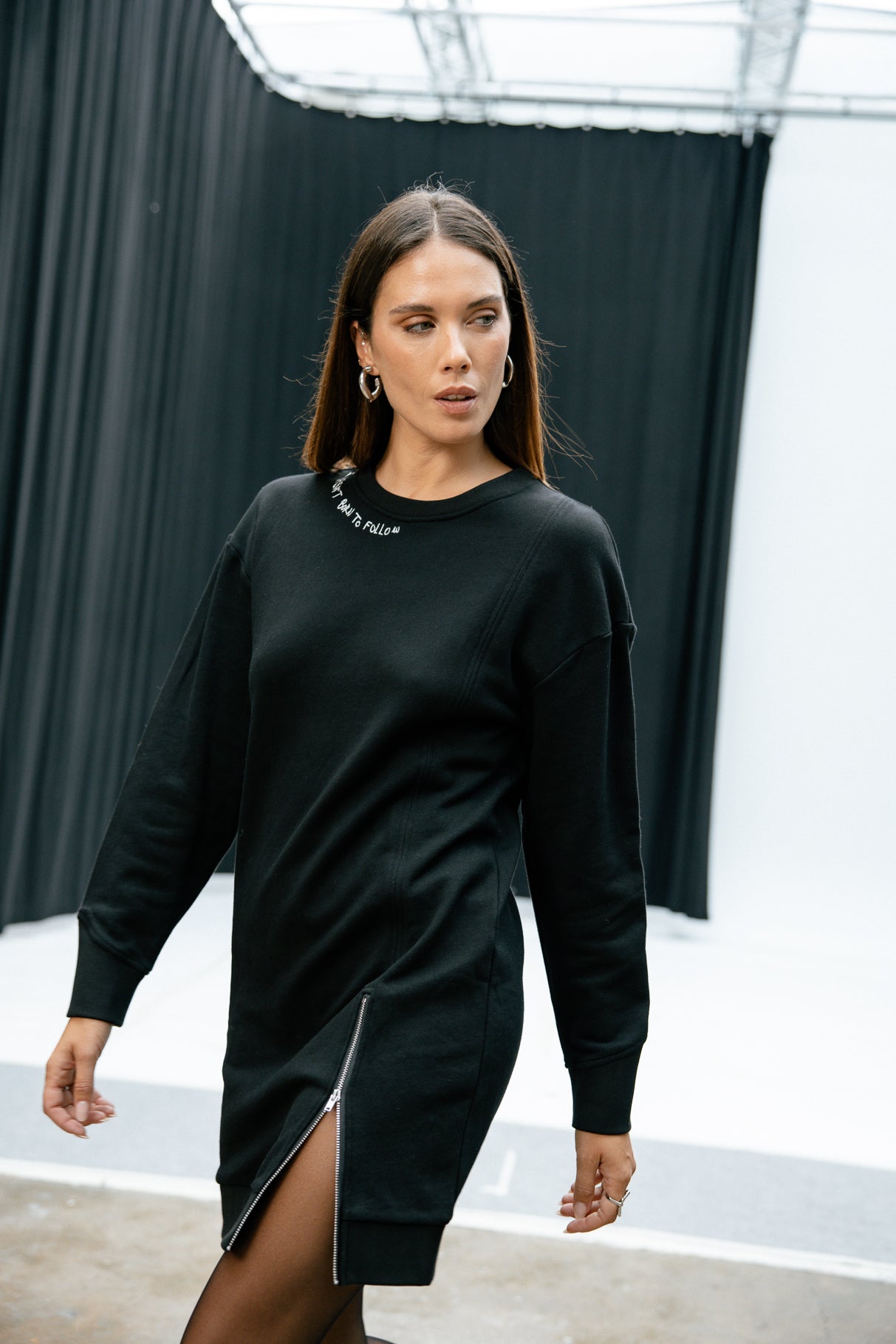 

Robe sweat Mujer Ronette Zip black | Freeman T. Porter