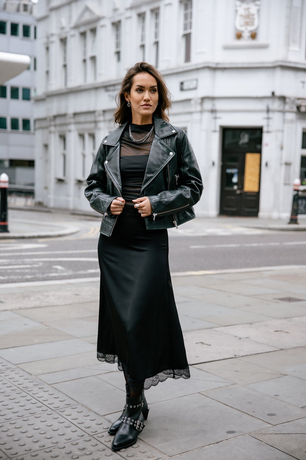 

Jupe longue avec dentelle Mujer Jinine Lace black | Freeman T. Porter