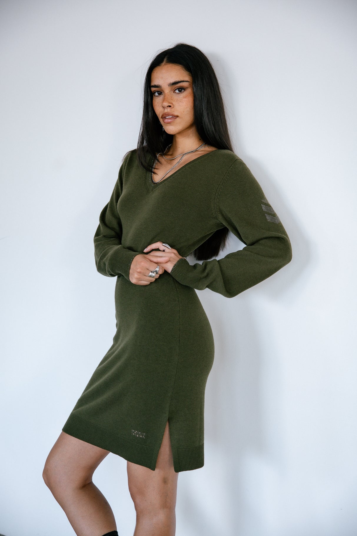 

Robe en maille Femme Reema olive night | Freeman T. Porter