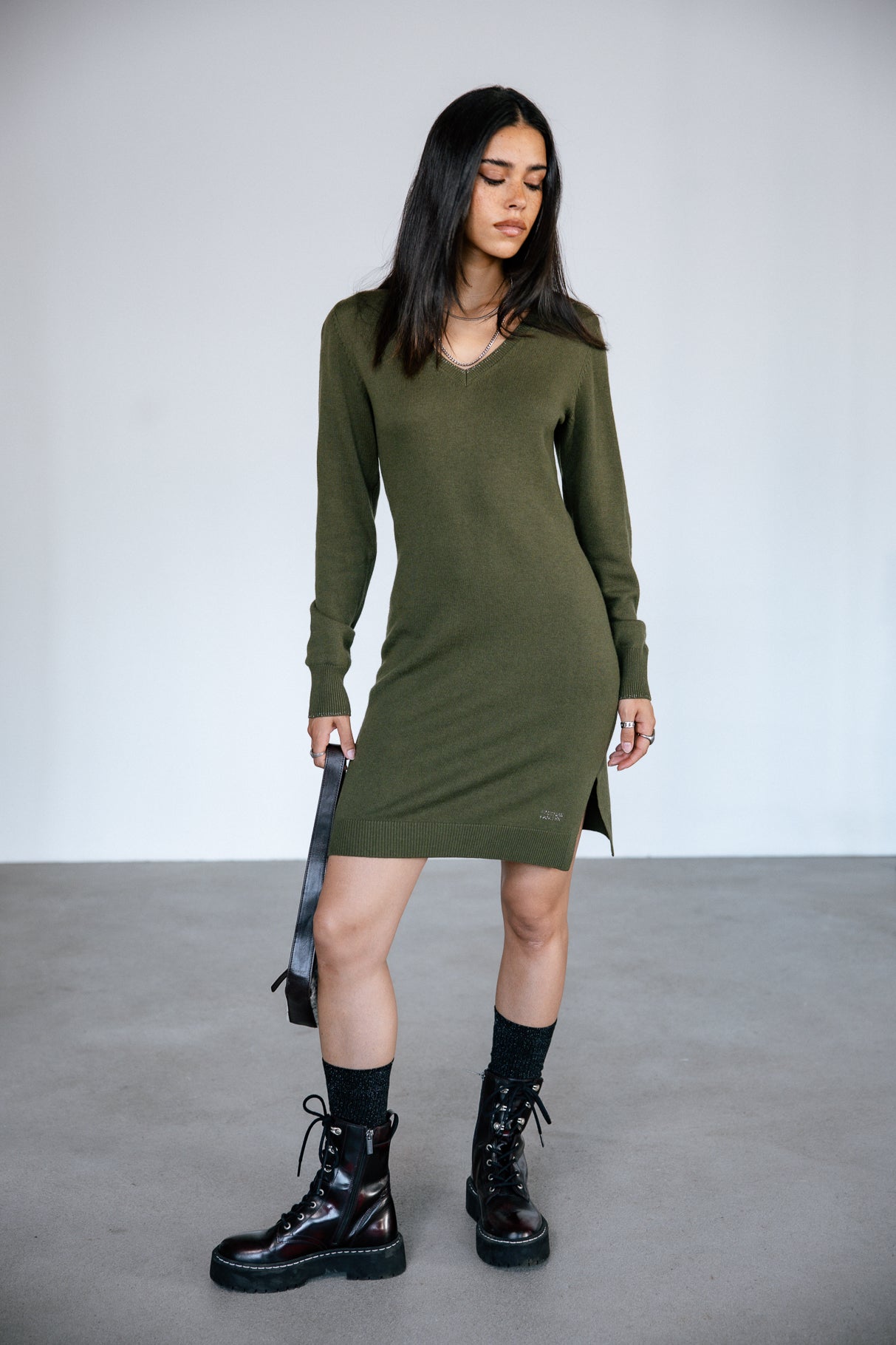 

Robe en maille Femme Reema olive night | Freeman T. Porter