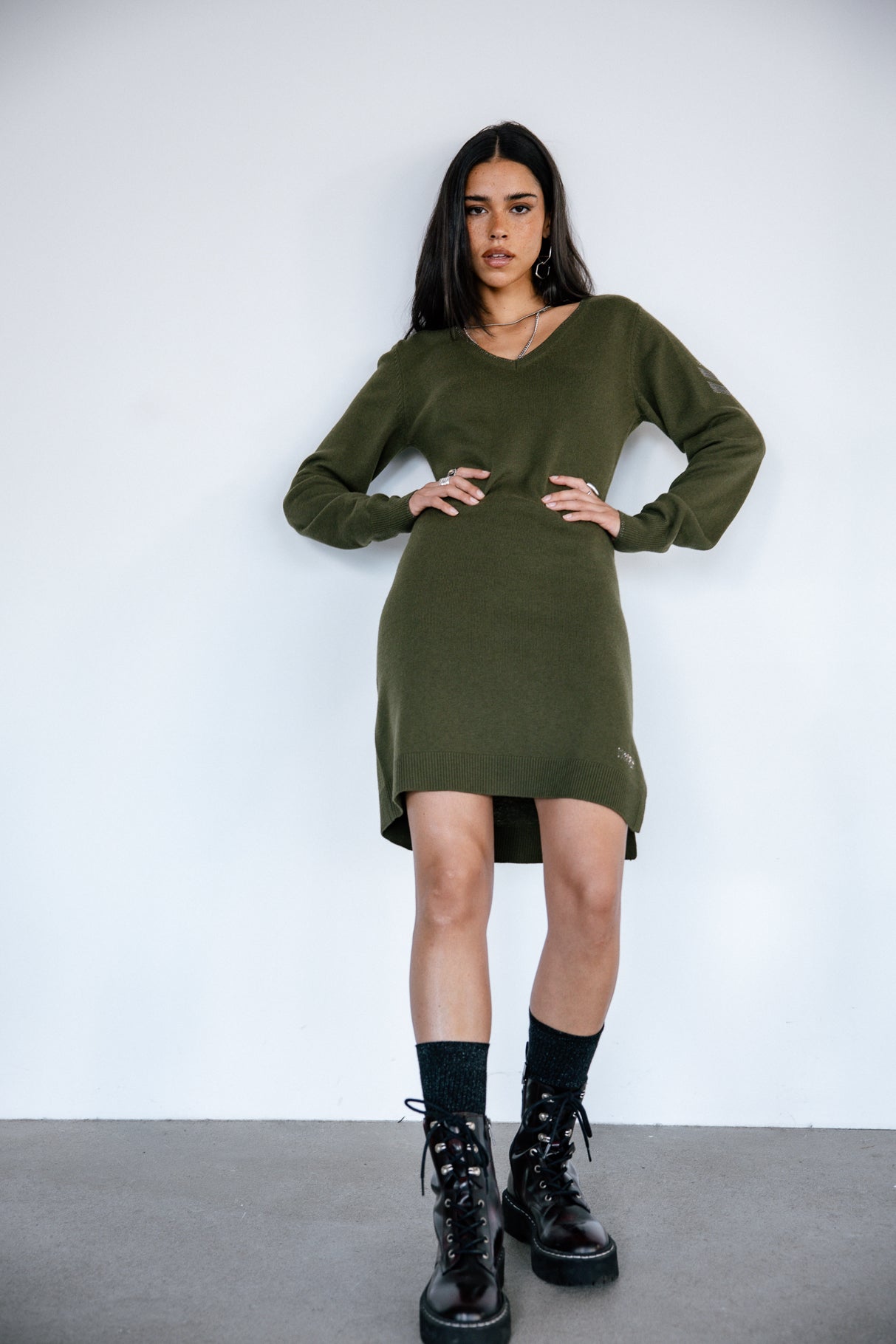 

Robe en maille Femme Reema olive night | Freeman T. Porter