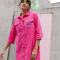 

Robe chemise en velours Femme Rolly Velvet pink fluo | Freeman T. Porter