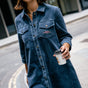 

Robe chemise en velours Femme Rolly Velvet ink blue | Freeman T. Porter