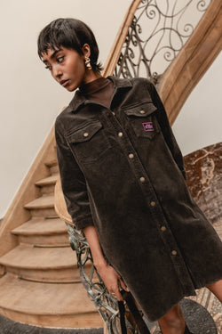 

Robe chemise en velours Femme Rolly Velvet chocolate torte | Freeman T. Porter