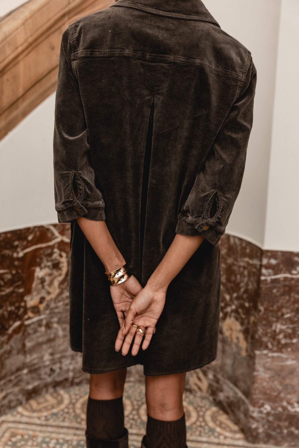 

Robe chemise en velours Femme Rolly Velvet chocolate torte | Freeman T. Porter