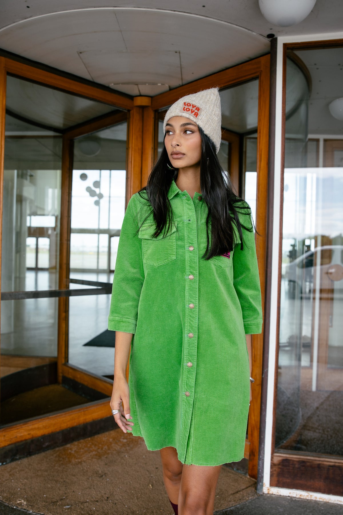 

Samt-Hemdblusenkleid Damen Rolly Velvet online lime | Freeman T. Porter