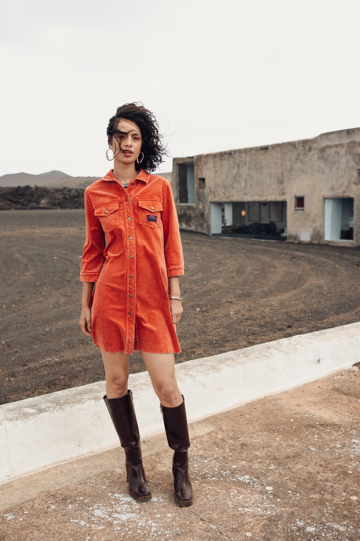 

Robe chemise en velours Femme Rolly Velvet rooibos tea | Freeman T. Porter