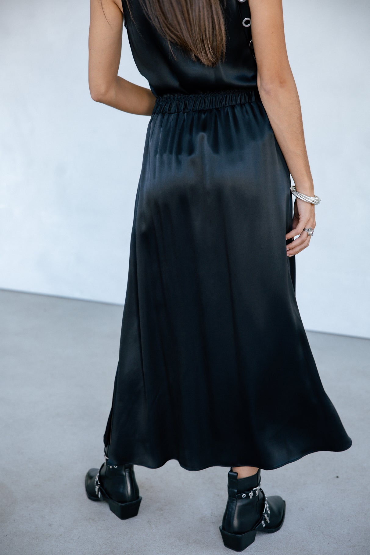 

Jupe longue fluide Femme Jendale Silk black | Freeman T. Porter