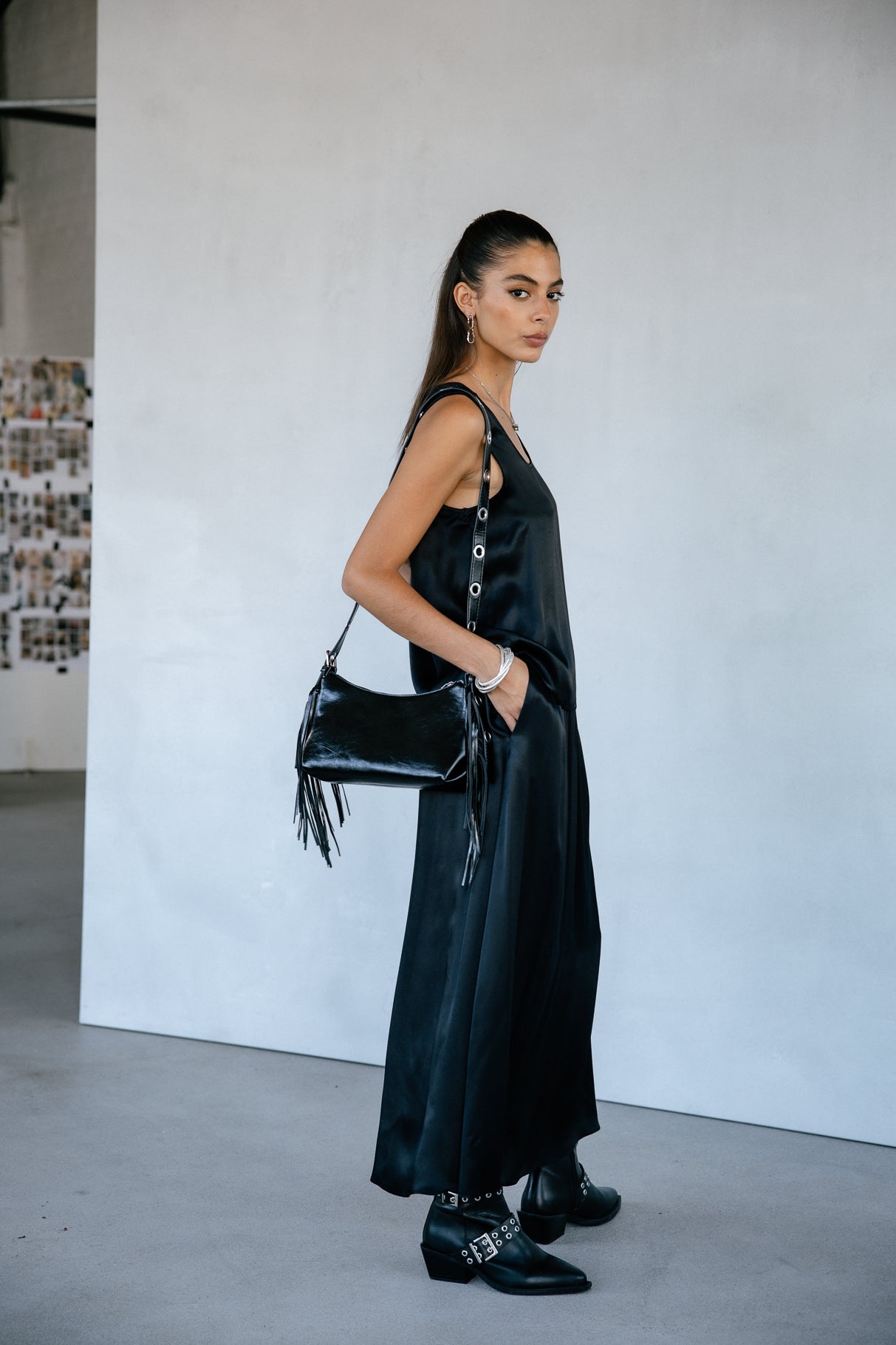 

Jupe longue fluide Femme Jendale Silk black | Freeman T. Porter
