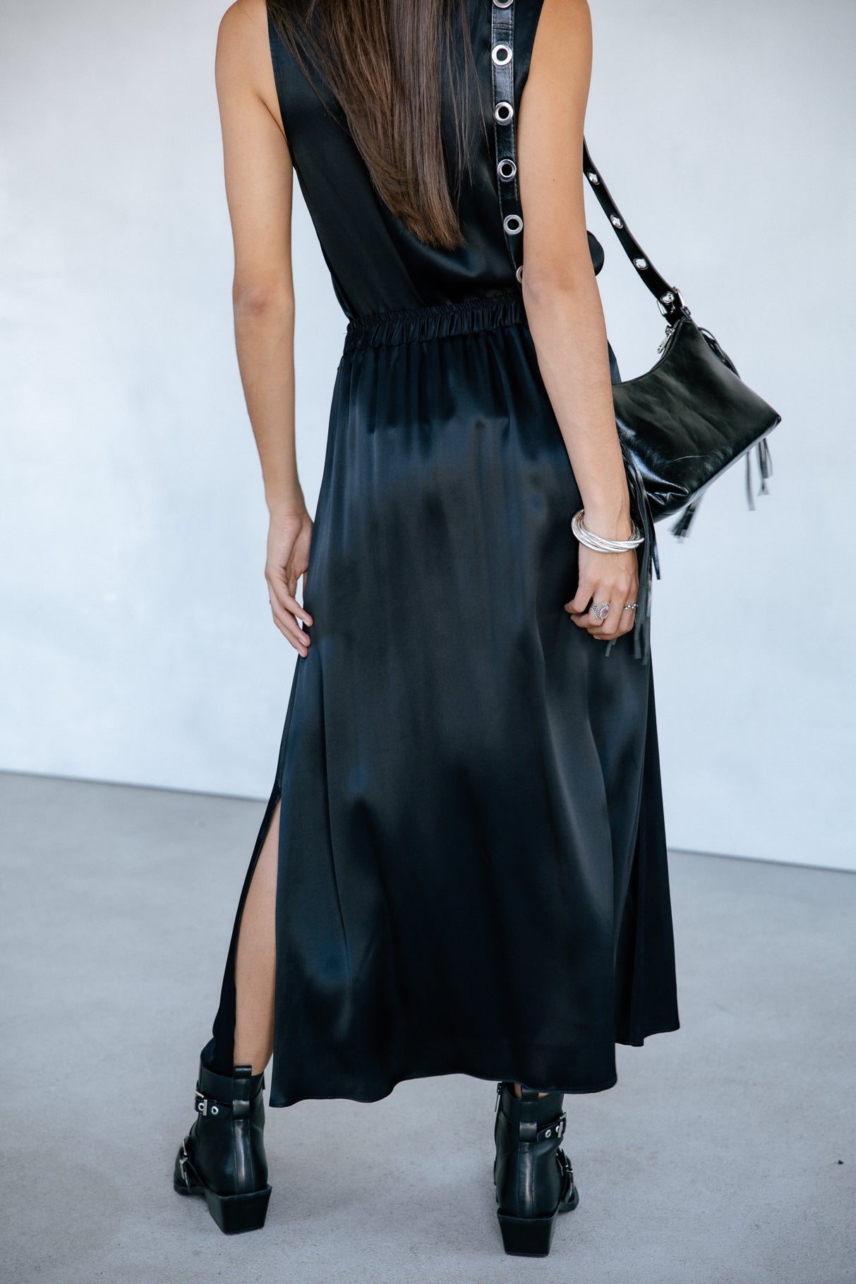 

Jupe longue fluide Femme Jendale Silk black | Freeman T. Porter