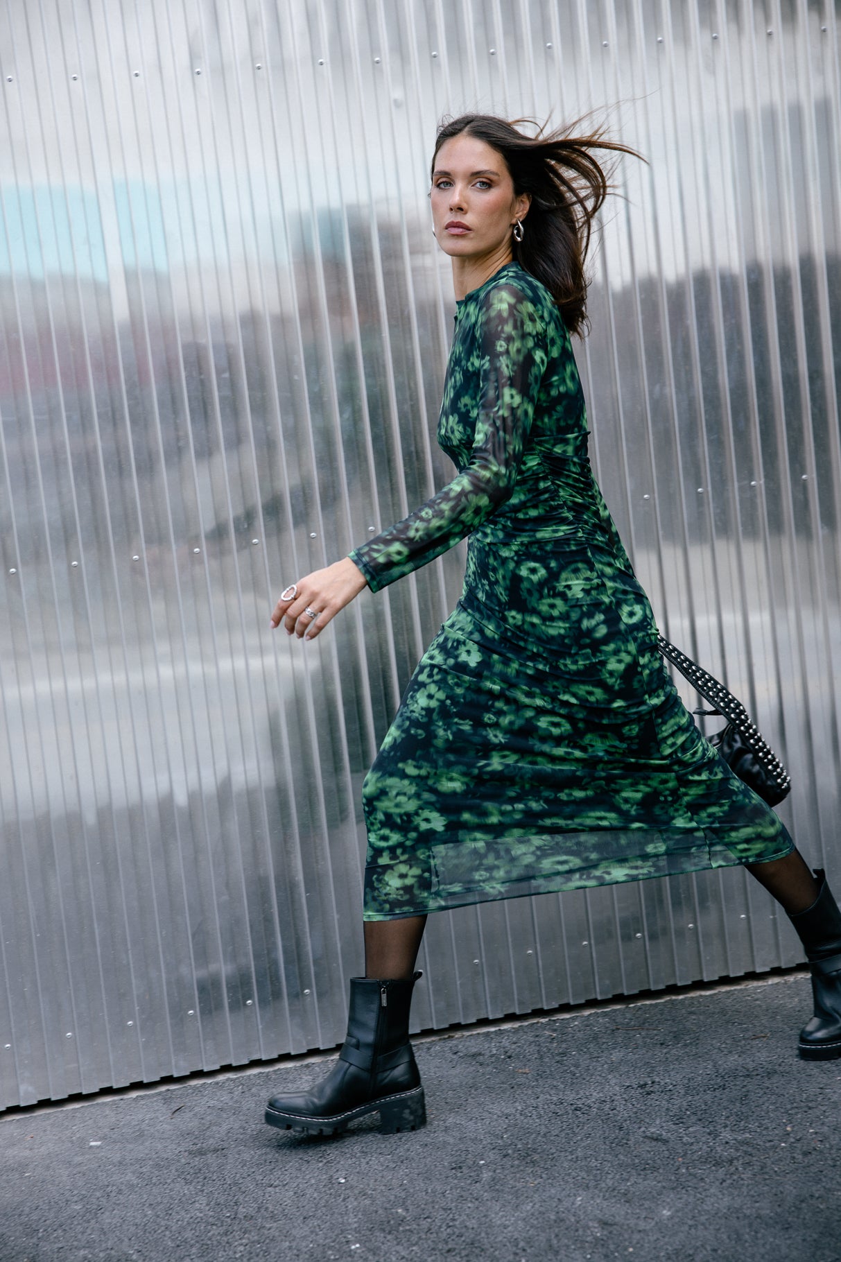 

Robe avec jeux de transparence Femme Rasmina Greenery original | Freeman T. Porter