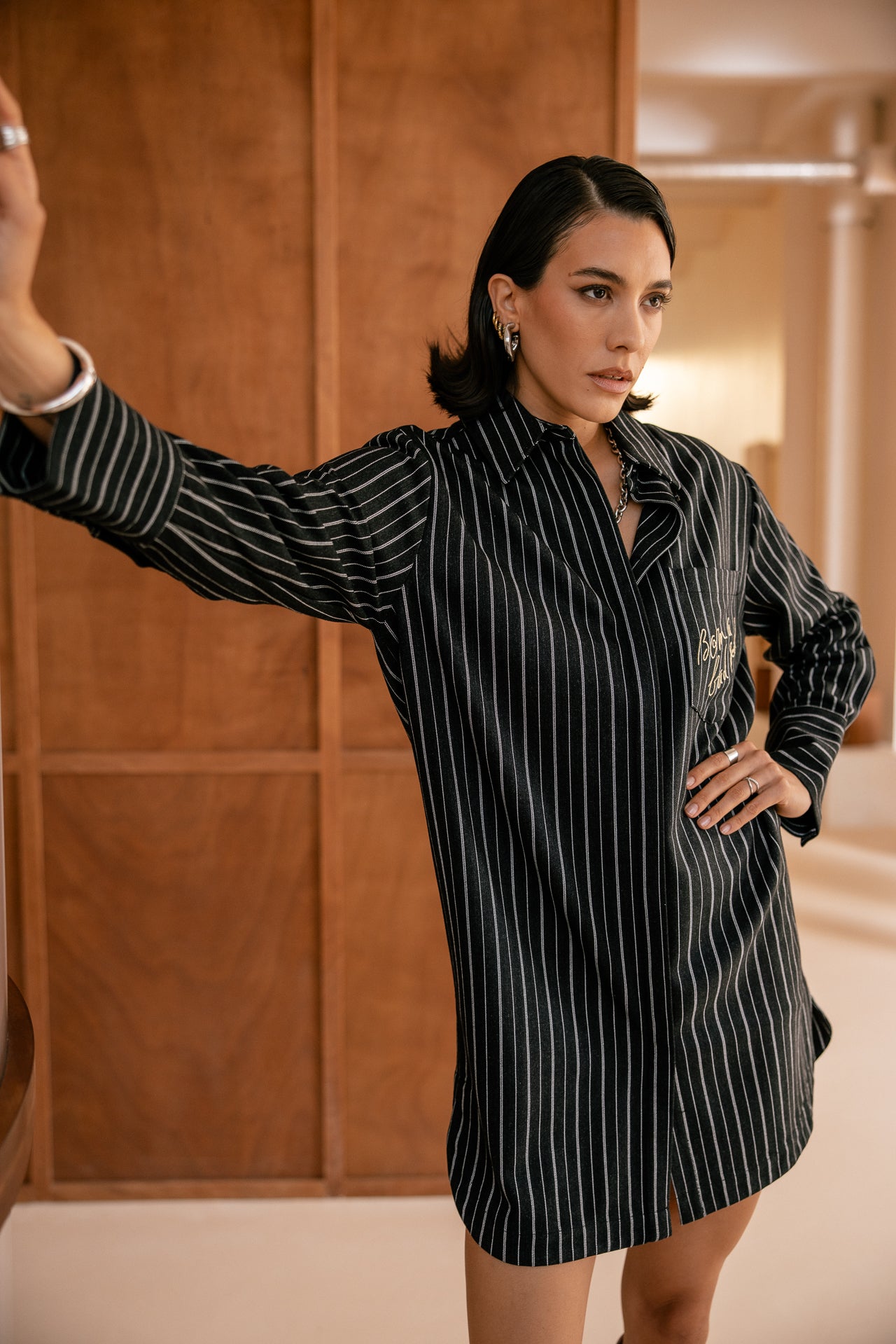 

Hemdkleid Damen Restine Goldy black | Freeman T. Porter